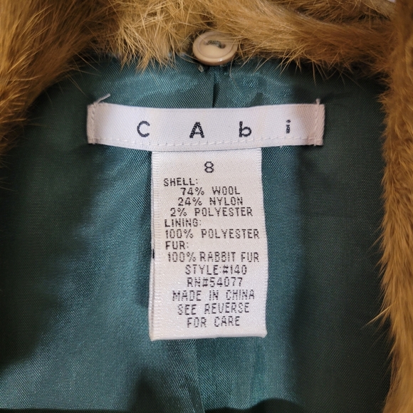 CAbi wool tweed blazer with rabbit fur trim collar - Picture 5 of 9